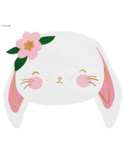 20 Petites Serviettes Lapins Et Fleurs