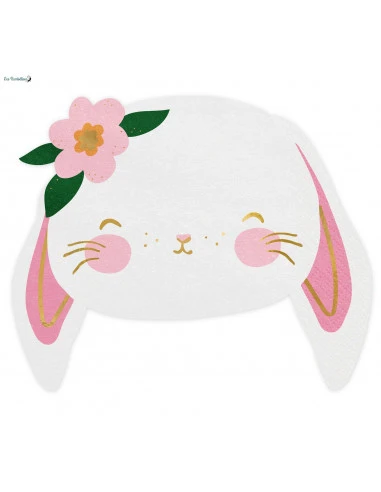 20 Petites Serviettes Lapins Et Fleurs 1 20 Petites Serviettes Lapins Et Fleurs