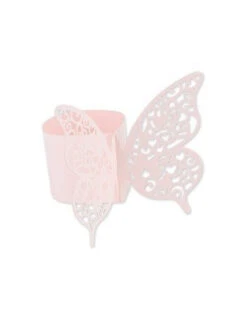 20 Ronds De Serviettes Papillons Rose Pastel -Déco Festive Soldes 20 ronds de serviettes papillons rose pastel 2