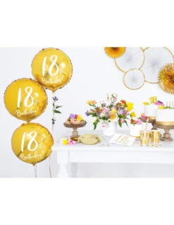 20 Serviettes Blanches 18th Birthday Doré -Déco Festive Soldes 20 serviettes blanches 18th birthday dore 3