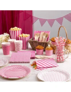 20 Serviettes En Papier Fond Rose Pois Blancs -Déco Festive Soldes 20 serviettes en papier fond rose pois blancs 2