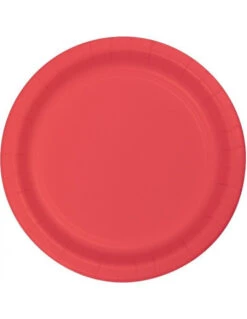 24 Assiettes En Carton Couleur Corail