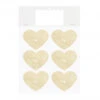 24 Autocollants Coeurs Pailletés Dorés