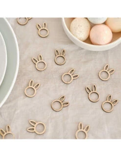 24 Confettis En Bois Lapins De Pâques 6 24 Confettis En Bois Lapins De Pâques -Déco Festive Soldes 24 confettis en bois lapins de paques 2