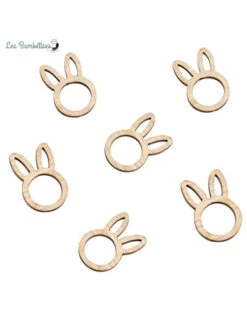 24 Confettis En Bois Lapins De Pâques
