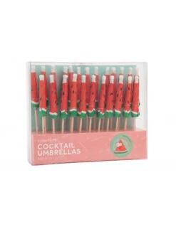 24 Parasols Pastèque En Papier Sunnylife -Déco Festive Soldes 24 parasols pasteque en papiers pour decoration cocktails glaces sunnylife 2