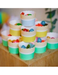 25 Cupcakes Rose Pastel Blanc Beige -Déco Festive Soldes 25 cupcakes rose pastel blanc beige 2