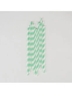 25 Pailles Rayées Vert Pastel Et Blanc 5 25 Pailles Rayées Vert Pastel Et Blanc -Déco Festive Soldes 25 pailles rayees vert pastel et blanc 2