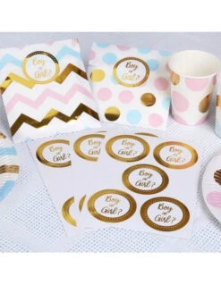 25 Stickers Dorés Ecriture Boy Or Girl