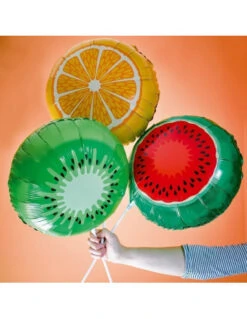 3 Ballons Métalliques Fruits Exotiques