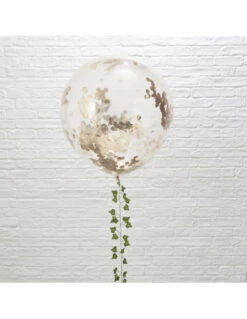 3 Ballons Transparents Géants Avec Confettis Rose Gold à L'intérieur