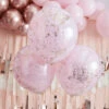 3 Grands Ballons Confettis Doubles Roses Confettis Rose Gold