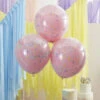3 Grands Ballons Doubles Roses Confettis Pastels