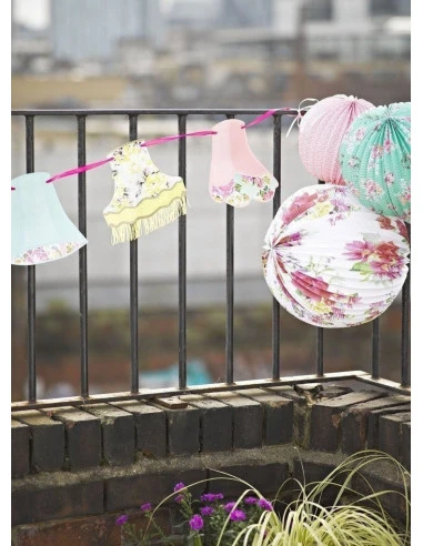 3 Lampions Accordéon Papier Fleurs Pastels 4 3 Lampions Accordéon Papier Fleurs Pastels – Image 4