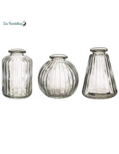 3 Petits Vases En Verre Transparent