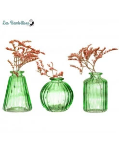 3 Petits Vases En Verre Transparent Vert 8 3 Petits Vases En Verre Transparent Vert -Déco Festive Soldes 3 petits vases en verre transparent vert 2