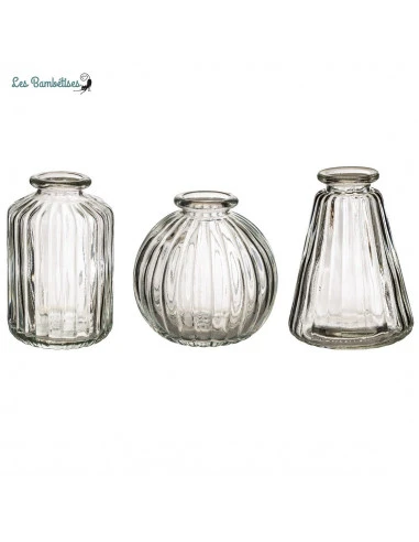 3 Petits Vases En Verre Transparent 1 3 Petits Vases En Verre Transparent