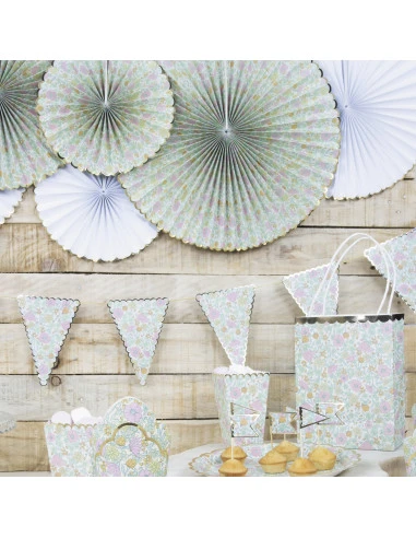 3 Rosaces En Carton Fleurs Shabby 2 3 Rosaces En Carton Fleurs Shabby – Image 2