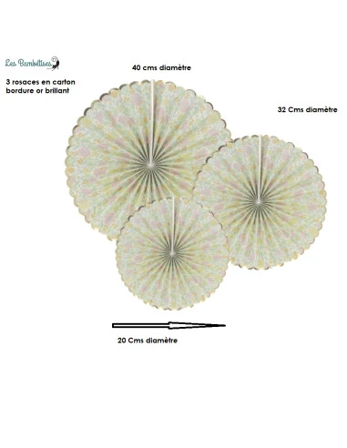 3 Rosaces En Carton Fleurs Shabby 3 3 Rosaces En Carton Fleurs Shabby – Image 3