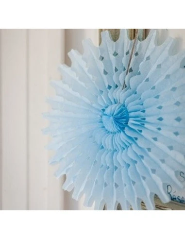 3 Rosaces En Papier De Soie Bleu Ciel 1 3 Rosaces En Papier De Soie Bleu Ciel