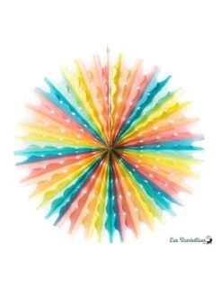 3 Rosaces En Papier Pastels Multicolores