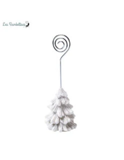 4 Marque Places Sapin De Noël Blanc En Résine