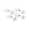 4 Noeuds Papillons Adhésifs Blancs Touche Dorée