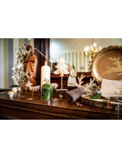 4 Ronds De Serviettes Cerf En Bois à Paillettes -Déco Festive Soldes 4 ronds de serviettes cerf en bois a paillettes 2