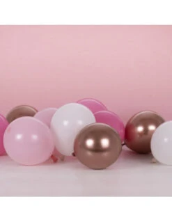 40 Petits Ballons 13 Cms Roses, Blancs, Rose Gold