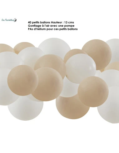 40 Petits Ballons Blancs & Beiges 13Cms 2 40 Petits Ballons Blancs & Beiges 13Cms – Image 2