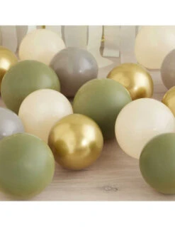 40 Petits Ballons Vert Eucalyptus Nude Gris & Or 7 40 Petits Ballons Vert Eucalyptus Nude Gris & Or -Déco Festive Soldes 40 petits ballons vert eucalyptus nude gris or 3