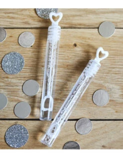 48 Tubes à Bulles De Savon Coeur Blanc