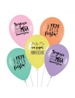 5 Ballons Anniversaire Arc En Ciel