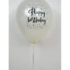 5 Ballons Blancs Métallisés Imprimés Happy Birthday Et Etoiles