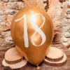 5 Ballons Chiffre 18 Or Métallisé 30CM
