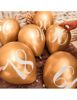 5 Ballons Chiffre 18 Or Métallisé 30CM -Déco Festive Soldes 5 ballons chiffre 18 or metallise 30cm 2