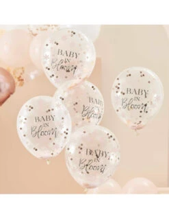 5 Ballons Confettis Ecriture Baby In Bloom
