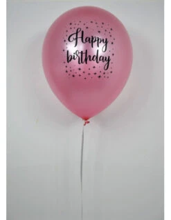 5 Ballons Rose Clair Imprimés Happy Birthday Et Etoiles -Déco Festive Soldes 5 ballons rose clair metallises imprimes happy birthday avec etoiles 2