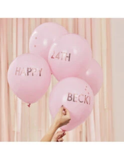 5 Ballons Roses Personnalisation Rose Gold