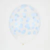 5 Ballons Transparents Imprimés Pois Bleu Ciel My Little Day