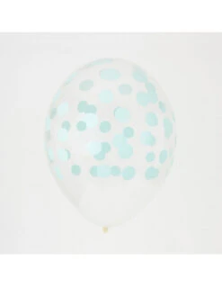5 Ballons Transparents Imprimés Pois Vert Menthe My Little Day
