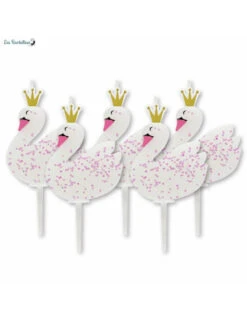 5 Bougies Anniversaire Cygnes & Paillettes