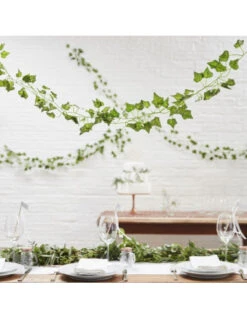 5 Guirlandes Feuilles De Vignes En Tissu