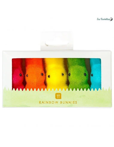 5 Petits Lapins Multicolores Décoratifs 7Cms – Image 2