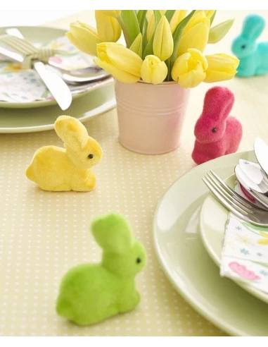 5 Petits Lapins Multicolores Décoratifs 7Cms – Image 3