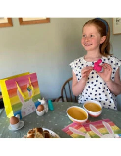 5 Petits Lapins Multicolores Décoratifs 7Cms -Déco Festive Soldes 5 petits lapins multicolores decoratifs 7cms 3