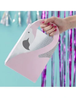 5 Sacs à Cadeaux Invités Flamant Rose Irisé