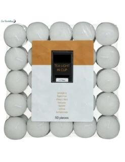 50 Bougies Chauffe Plat Cire Blanche