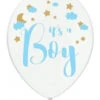 6 Ballons Blancs It's A Boy Bleu