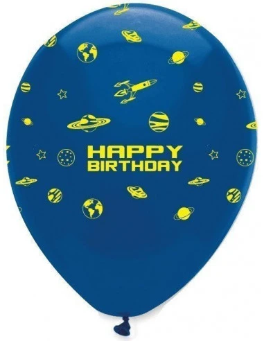 6 Ballons Imprimés Espace Happy Birthday 2 6 Ballons Imprimés Espace Happy Birthday – Image 2
